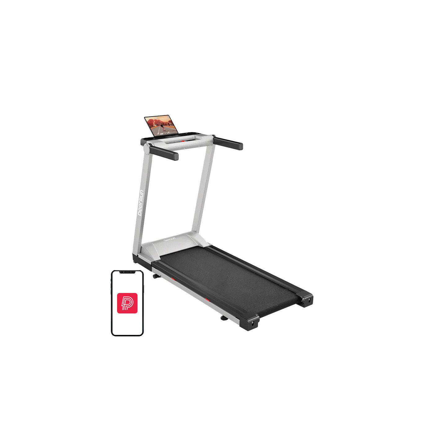 DeerRun A1 Pro Folding Electric Treadmill (Silver)