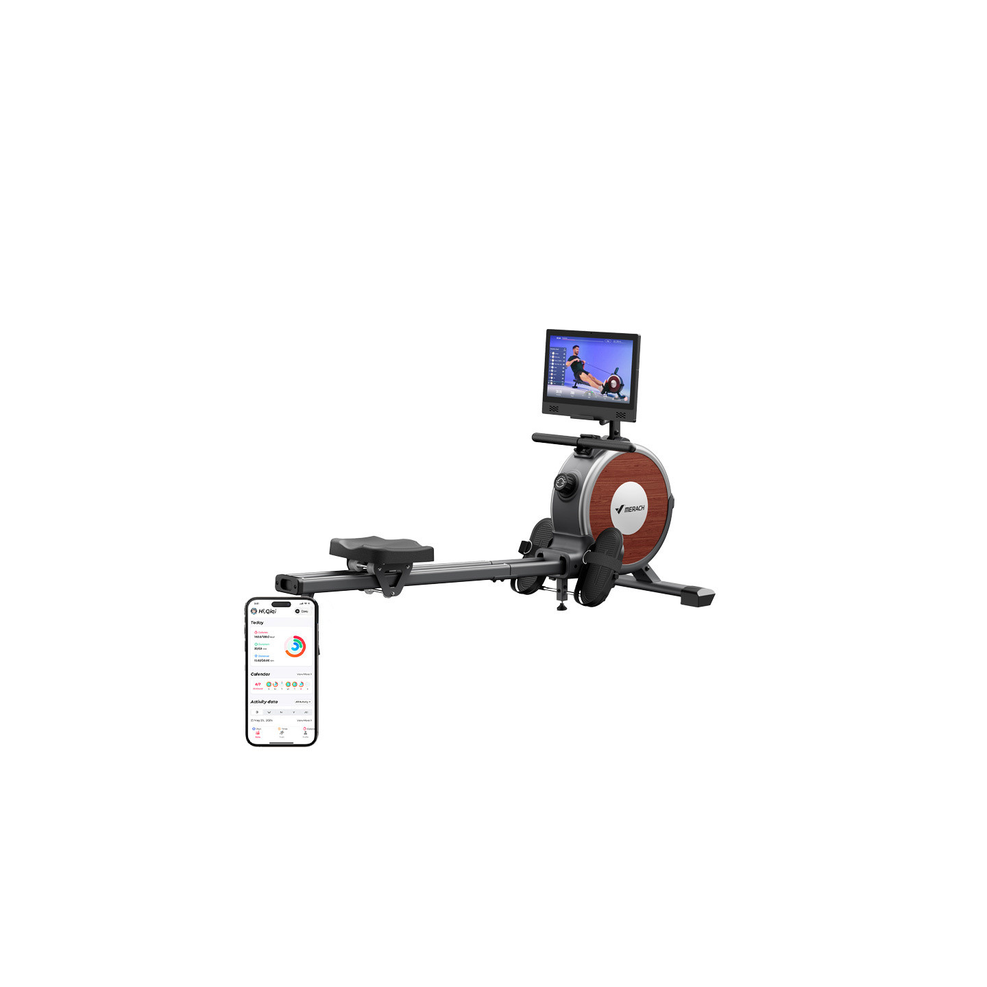 MERACH MR-R02B10 Rowing Machine (Black)