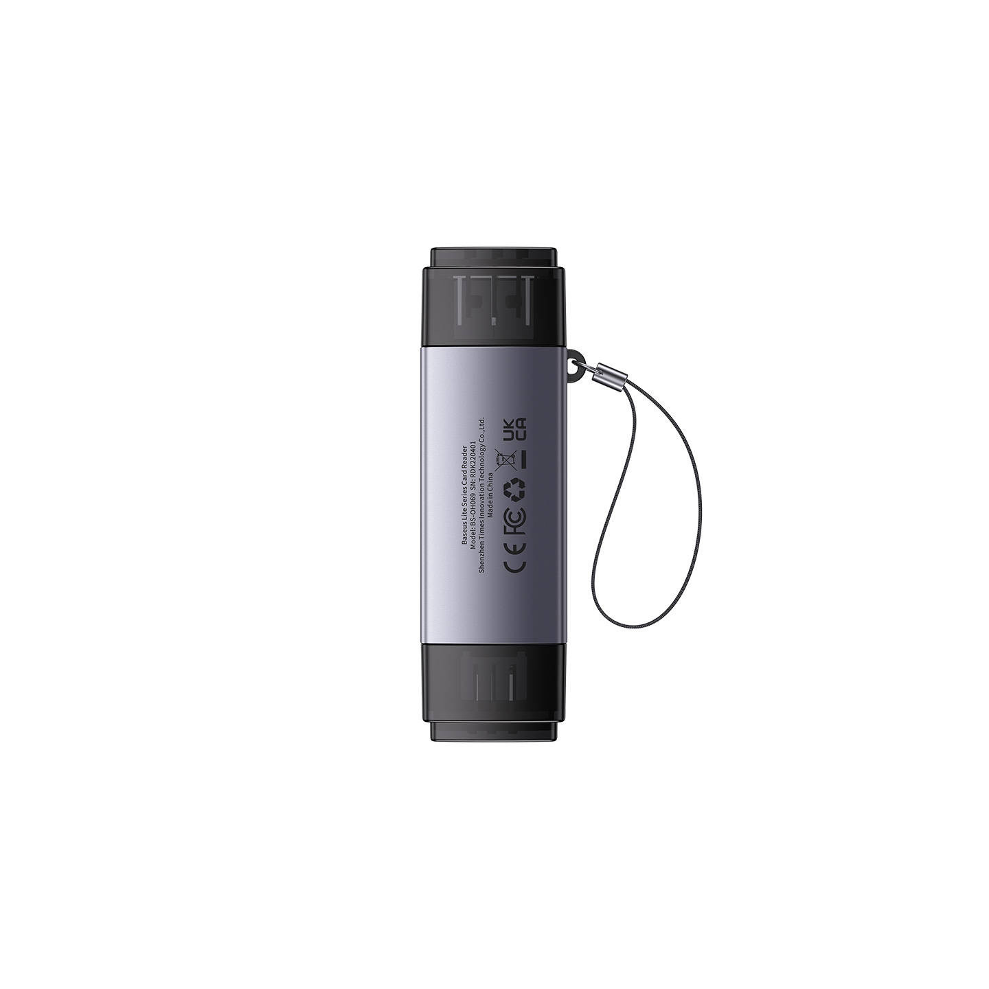Baseus Lite Series SD/TF memory card reader, USB + USB-C (gray)