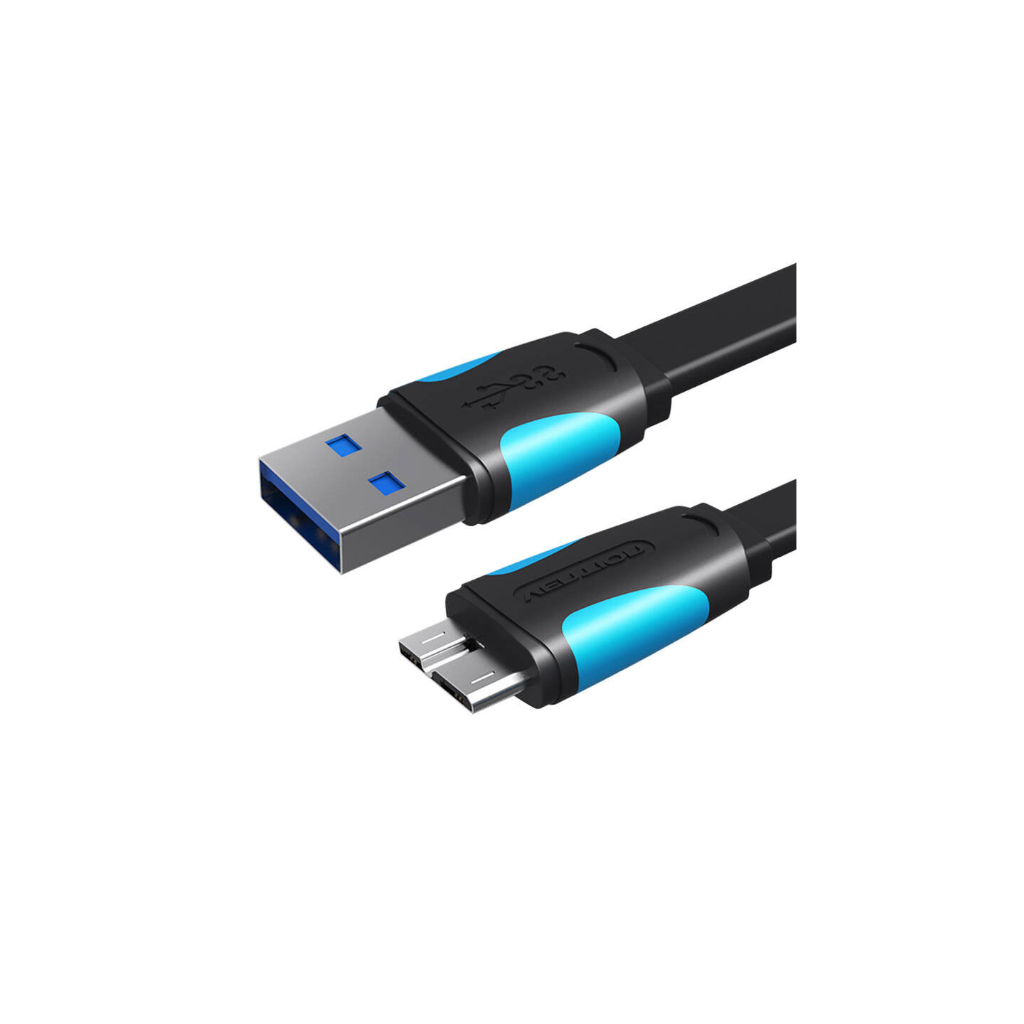 Flat USB 3.0 A to Micro-B cable Vention VAS-A12-B025 0.25m Black