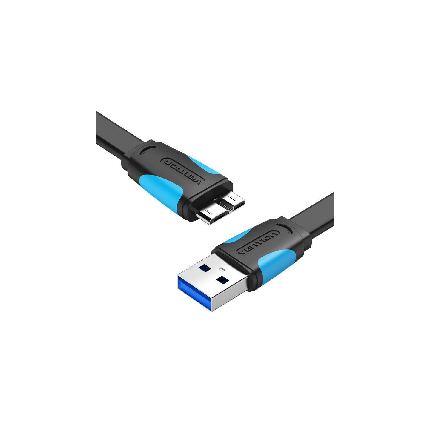 Flat USB 3.0 A to Micro-B cable Vention VAS-A12-B025 0.25m Black