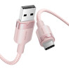 USB 2.0 A to USB-C 3A cable Vention CTNPH 2M (pink)