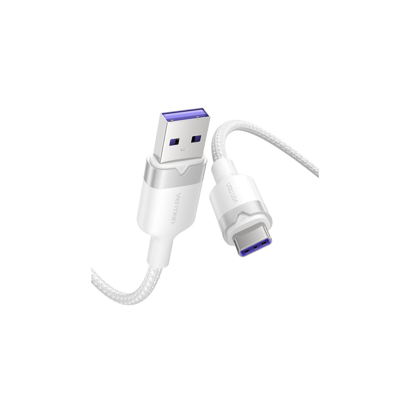 USB 2.0 A to USB-C 6A Vention CTOWF 1M cable (white)