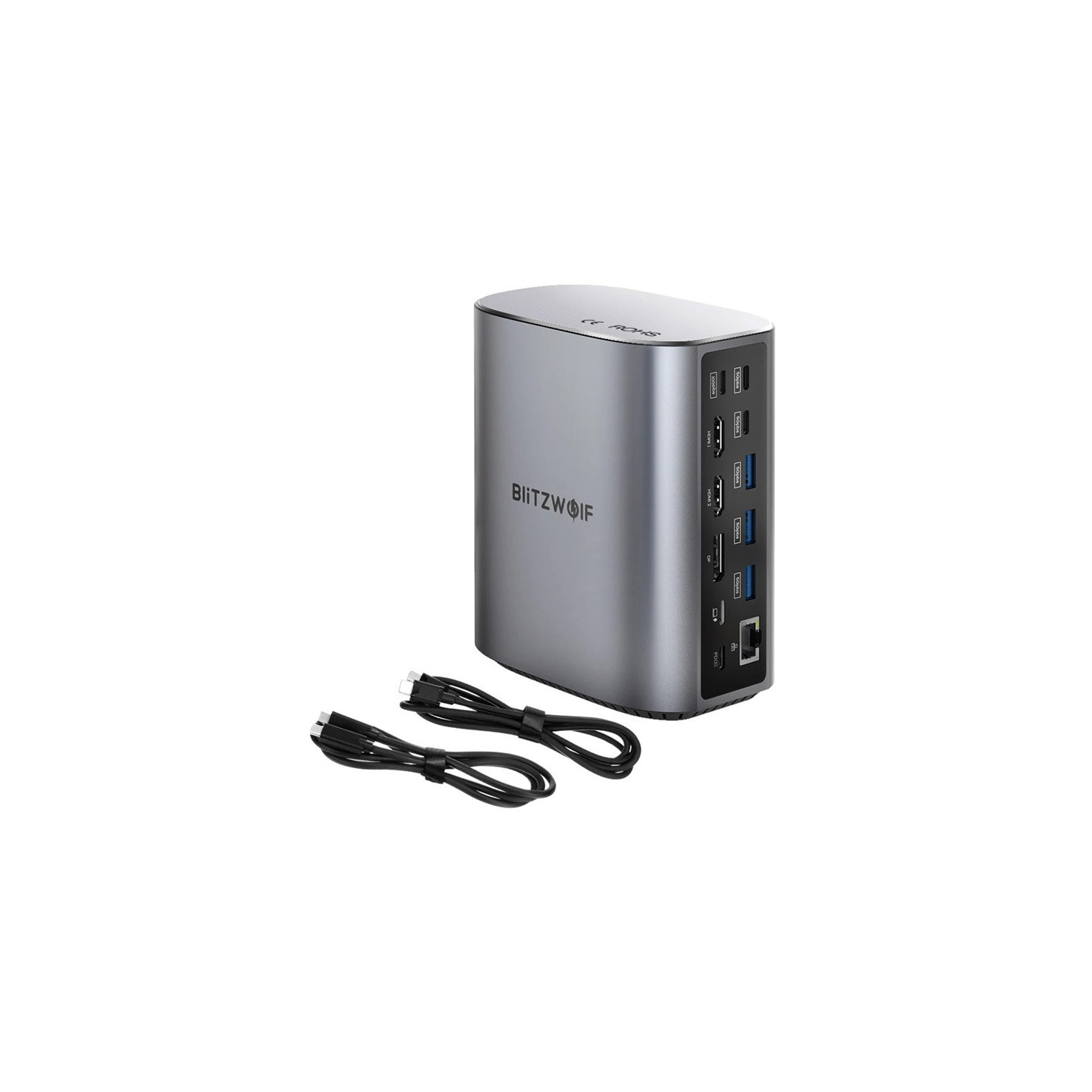 Blitzwolf BW-TH15 17in1 Docking Station 2xHD+DP+4xC+3xUSB 3.0+USB 3.1+C 3.2+C PD+RJ45+micro SD+SD+3.5mm Audio
