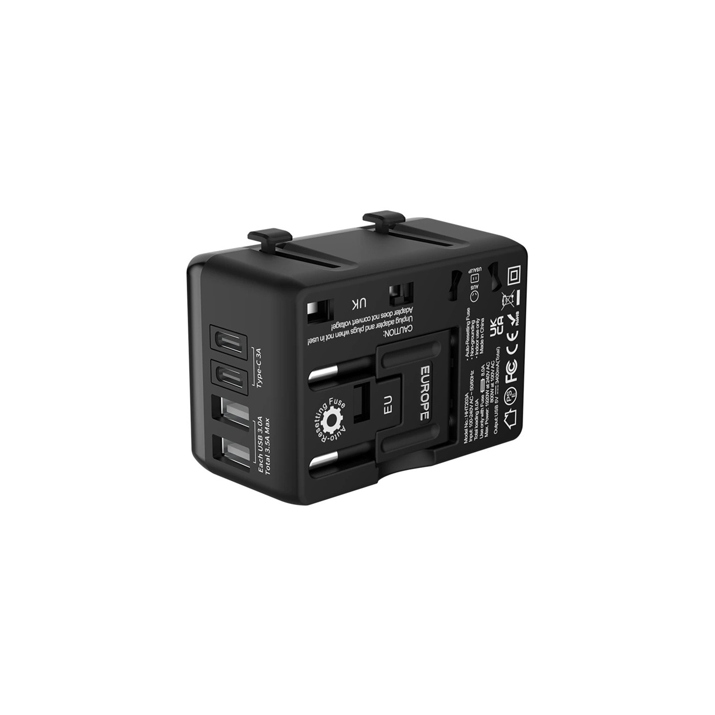 Blitzwolf BW-TA1 4-in-1 Travel Adapter 2xUSB + C + PD 20W