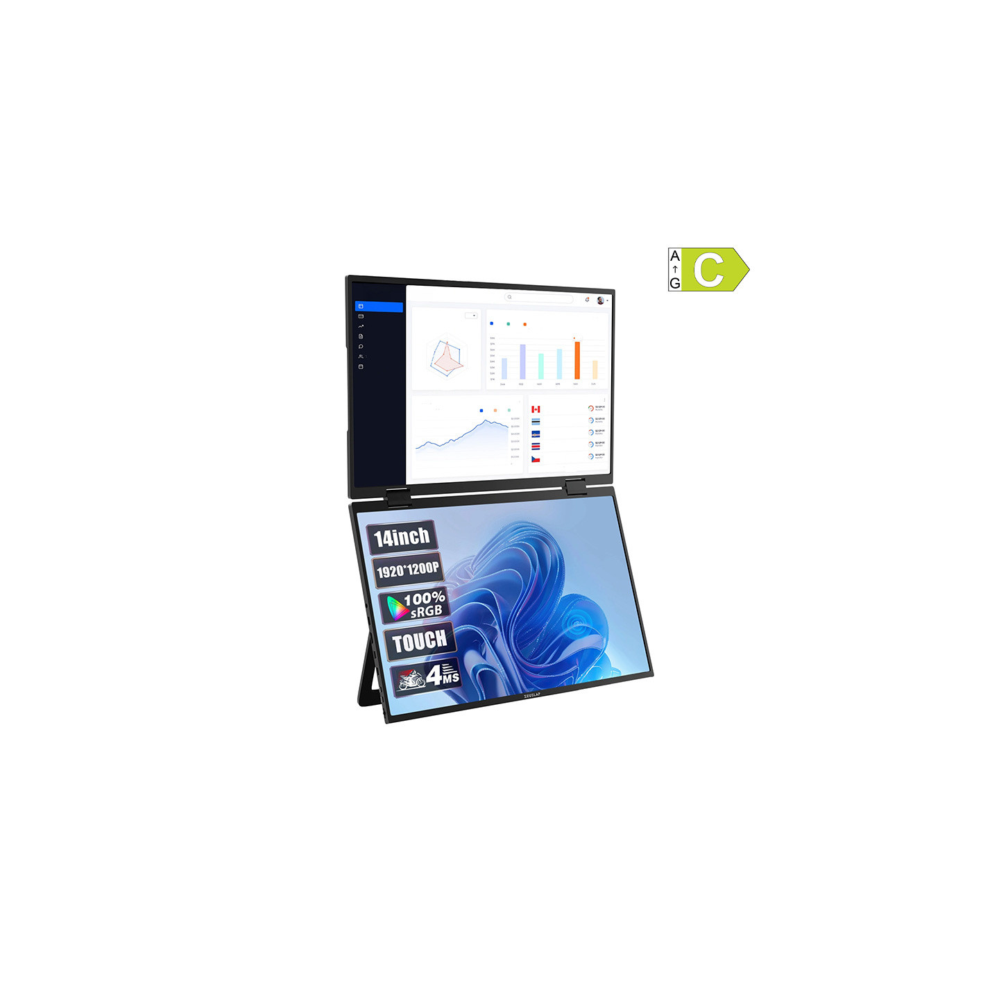 ZEUSLAP Z14W Portable Monitor with a 14-inch dual-touch screen
