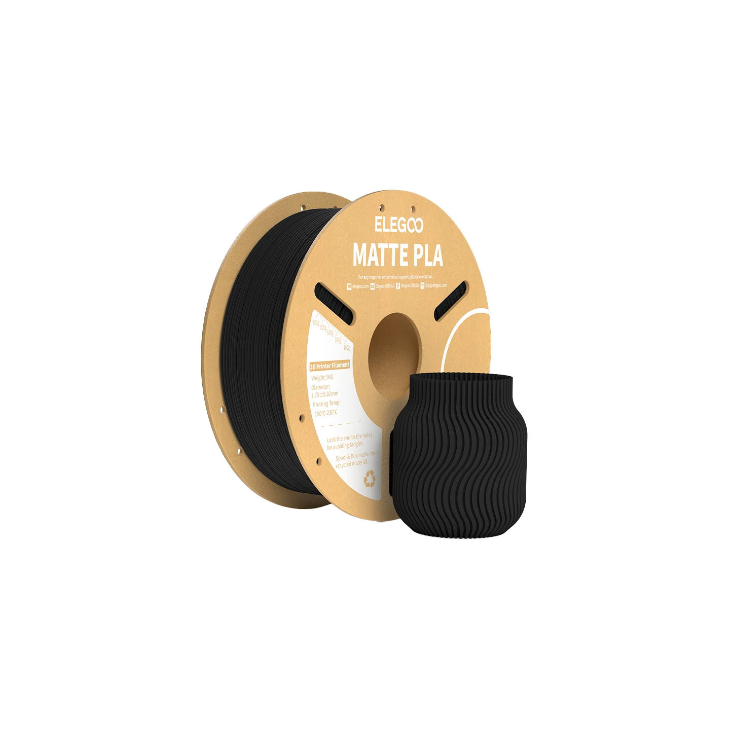 Filament PLA Matte ELEGOO (black)