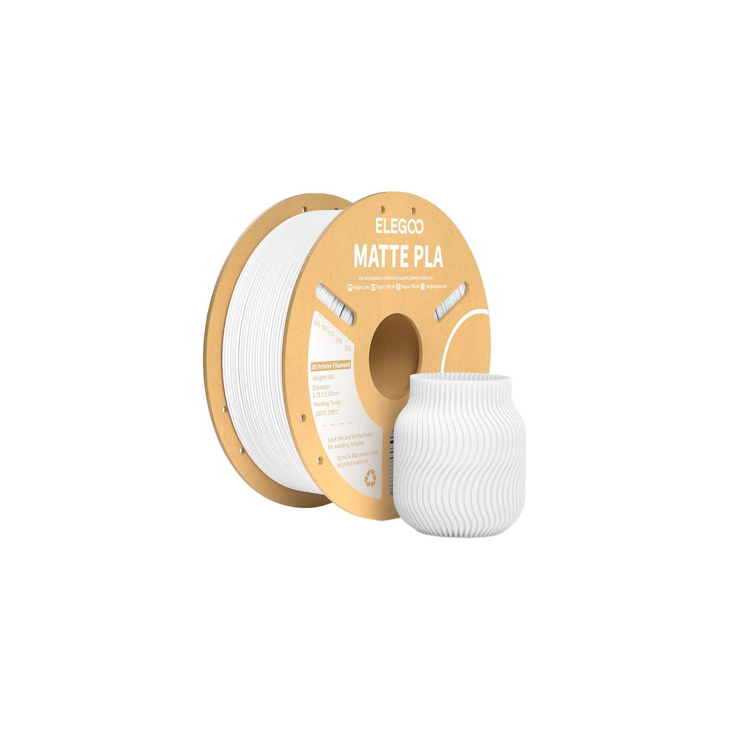PLA Matte ELEGOO Filament (White)
