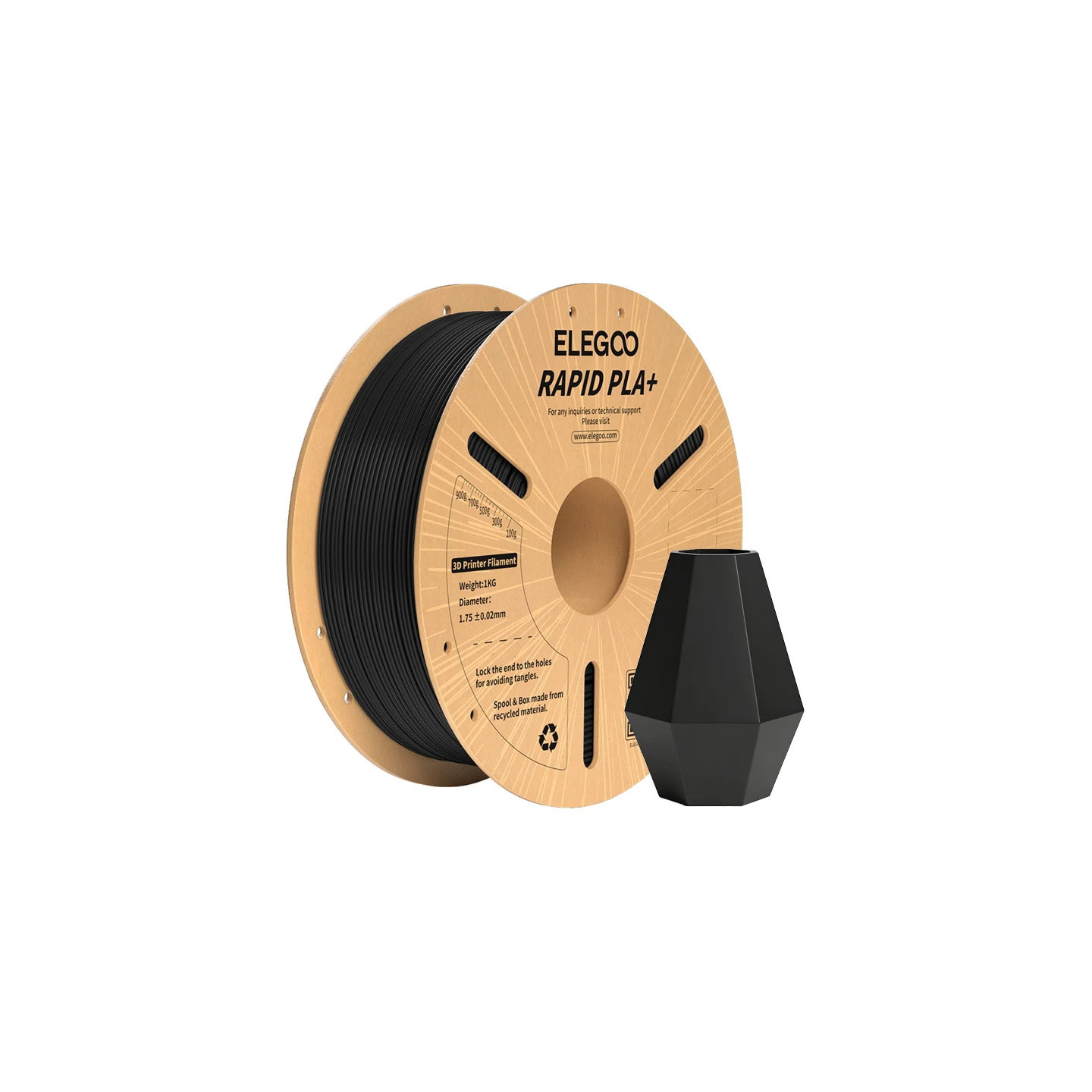 ELEGOO Rapid PLA+ Filament (Black)