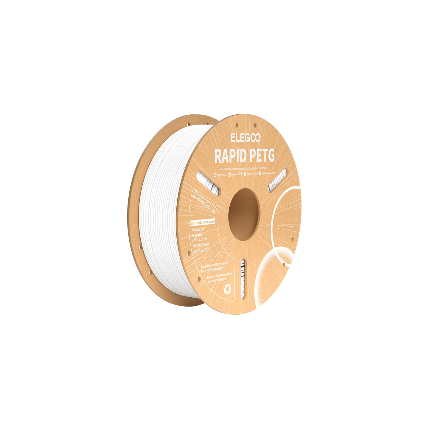 ELEGOO Rapid PETG Filament (White)