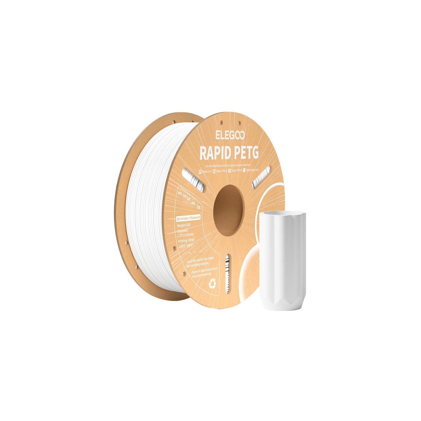 ELEGOO Rapid PETG Filament (White)