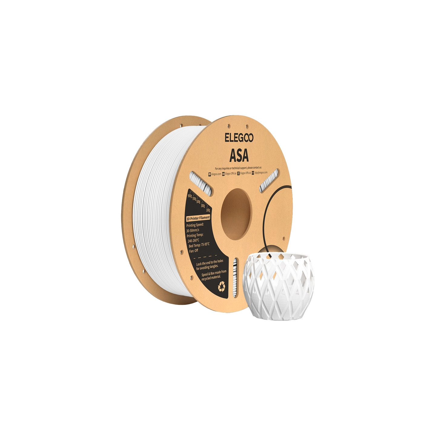 ASA ELEGOO Filament (White)