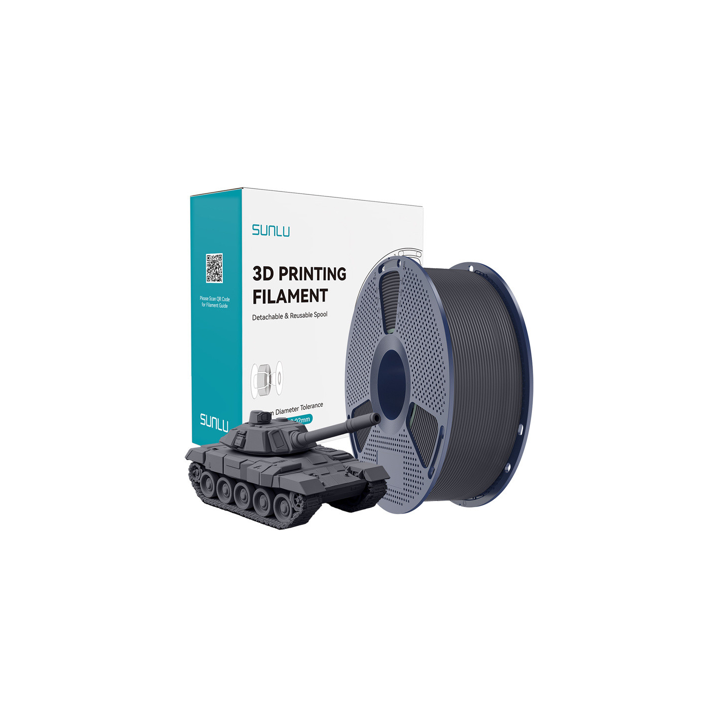 Sunlu PLA+ High-Speed Filament, Gray